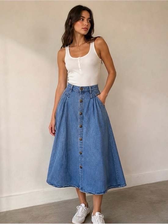 Cherokee Dresses & Skirts - Vintage Cherokee A-line denim skirt